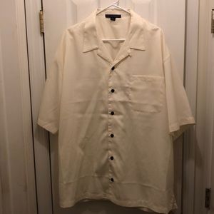 Port Authority cream short sleeve shirt